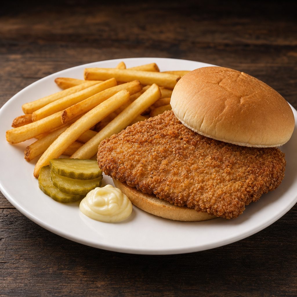 Breaded Pork Loin Sandwich.