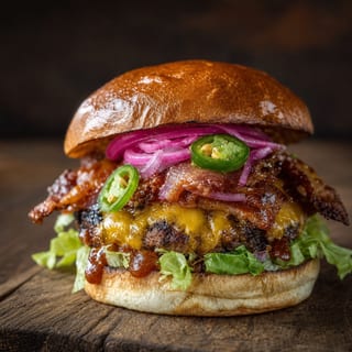 4 Alarm Fire Pit Burger